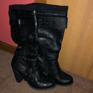 Black, heeled boots